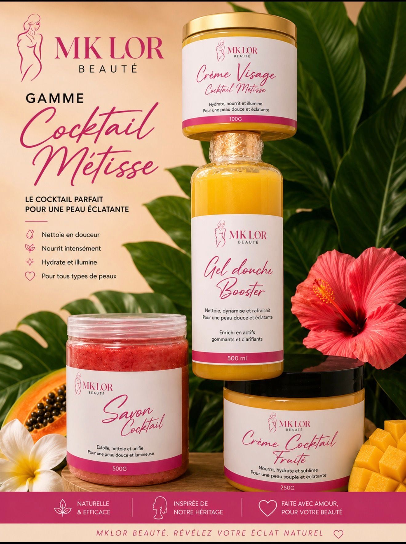 Gamme Cocktail Métisse MKLOR Beauté – Le Cocktail Parfait pour une Peau Éclatante
